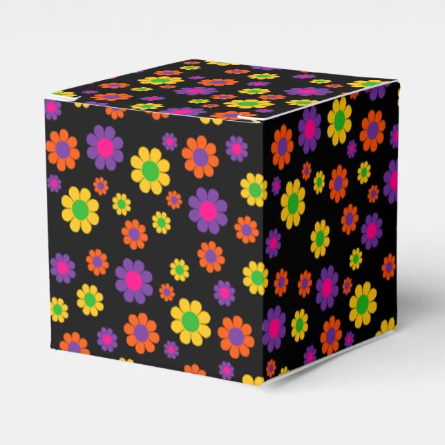 Retro Flower Power Favour Box (Front Side)