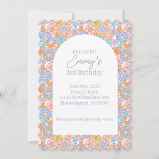 Retro Flower Power Groovy Invitation