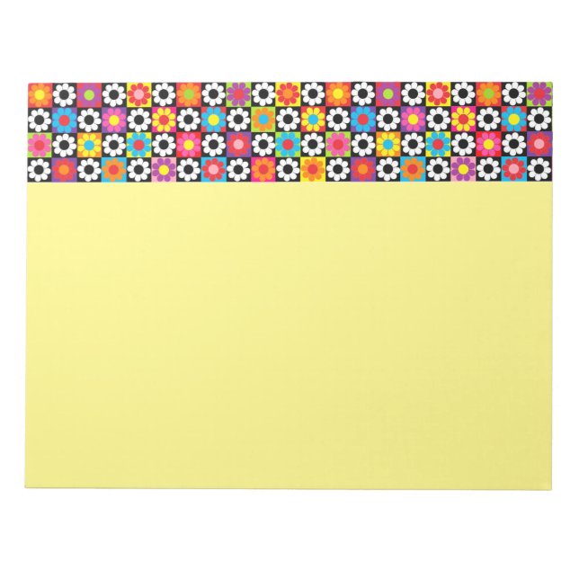 Retro Flower Power Notepad (Front)