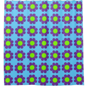 Retro Flower Power Shower Curtain