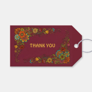 Retro Flower Power Tendrils - Label Frame 8