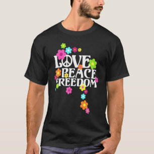Retro Flower Power Type - Love Peace Freedom 2 - F T-Shirt