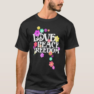 Retro Flower Power Type - Love Peace Freedom 5 - F T-Shirt