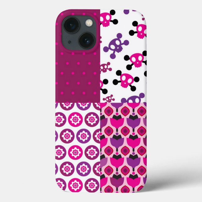 Retro flower skull polka dot Case-Mate iPhone case (Back)
