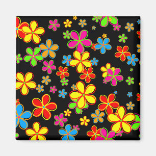 Retro Flower Wallpaper Magnet