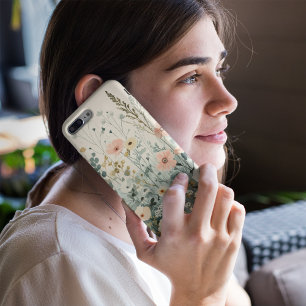 Retro Flower Watercolor Wallpaper Abstract Floral iPhone 15 Pro Max Case
