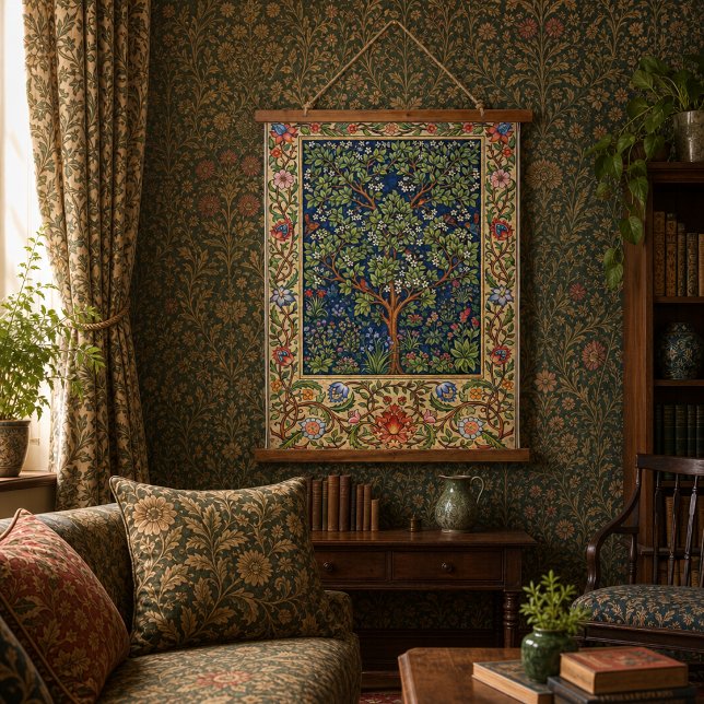 Retro Flowering Tree by Dearle for William Morris Hanging Tapestry (Creator Uploaded)
