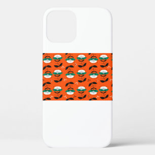 Retro flowers and leaves seamless pattern. iPhone 12 case