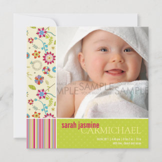 Retro Flowers • Baby Announcement