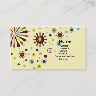Retro flowers business card