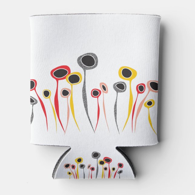 Retro Flowers Can Cooler (Front)