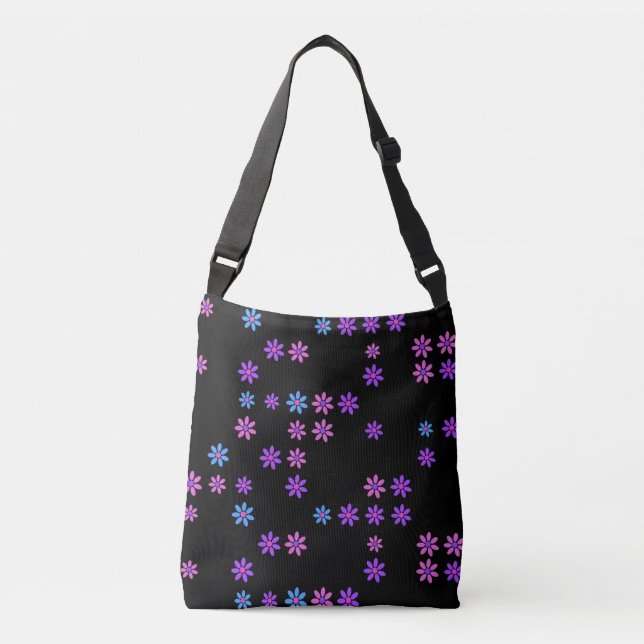 Retro Flowers Crossbody Bag (Front)