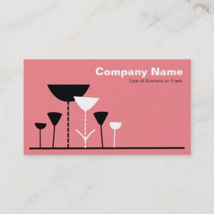 Retro Flowers - Deep Pink Business Card