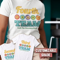 Retro Flowers Fourth Grade Team School Name