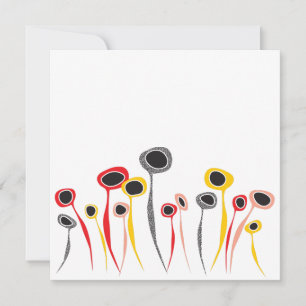 Retro Flowers Greeting Card