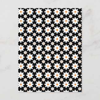 Retro Flowers in Halloween Colours Postcard