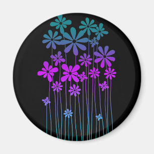 Retro Flowers Magnet