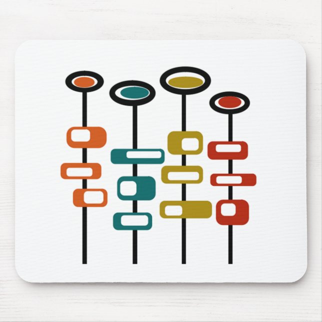 Retro Flowers Mouse Mat (Front)