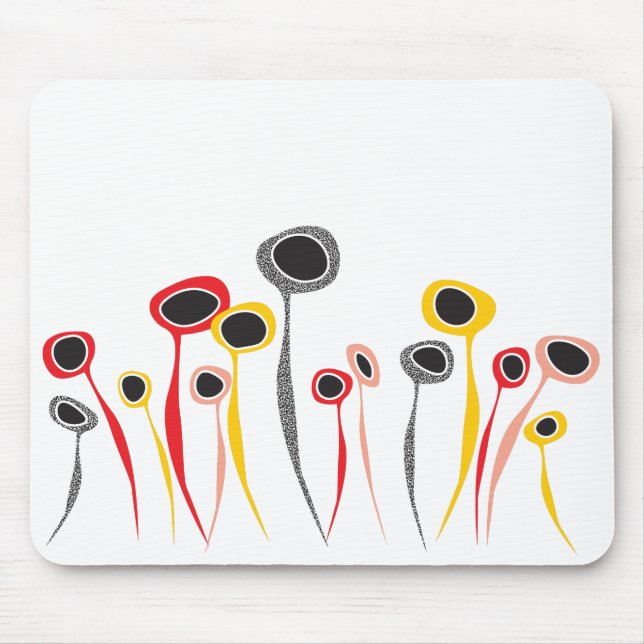 Retro Flowers Mouse Pad (Front)