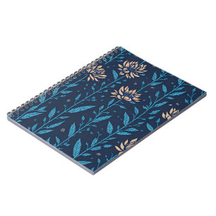 retro flowers pattern notebook