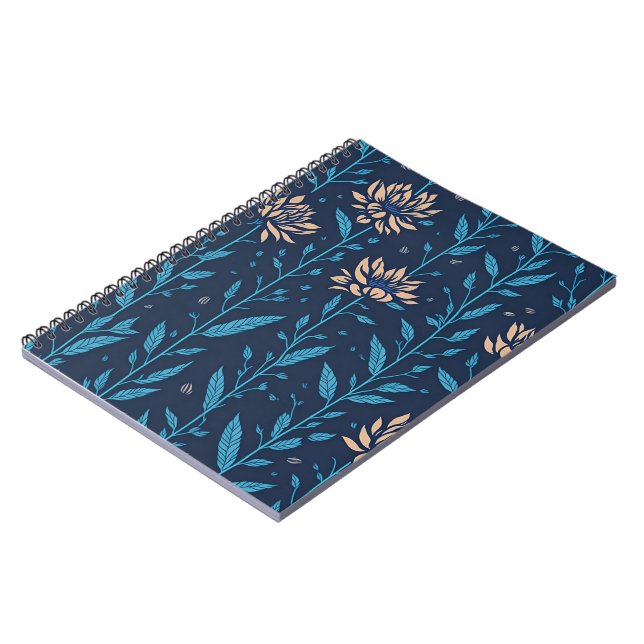 retro flowers pattern notebook (Left Side)