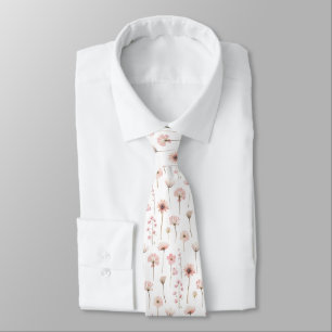 Retro Flowers Pattern Simple Wildflowers Pattern Tie