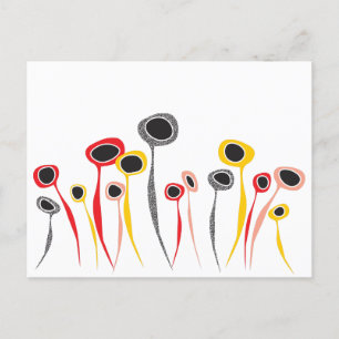 Retro Flowers Postcard