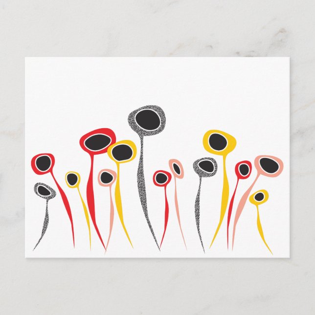 Retro Flowers Postcard (Front)