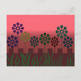 Retro Flowers Postcard