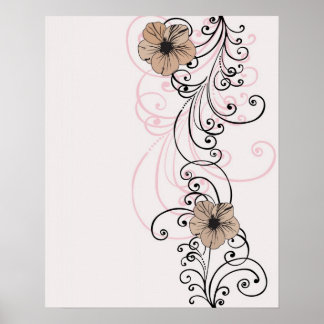 Retro flowers Poster