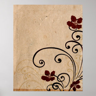 Retro flowers Poster