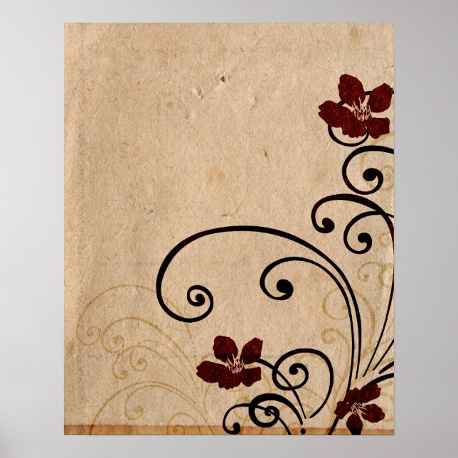 Retro flowers Poster (Front)