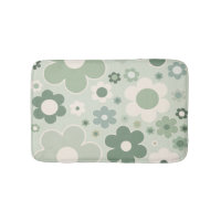 Retro Flowers Sage Green Abstract Floral