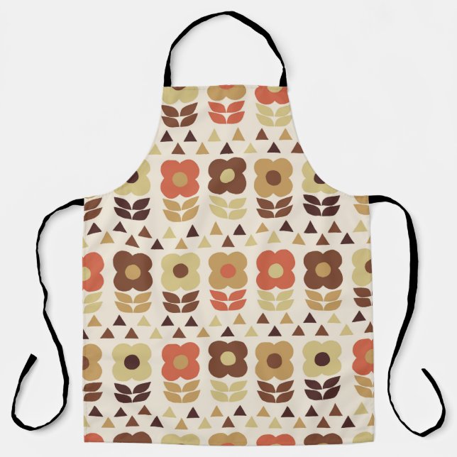 Retro flowers seamless pattern apron (Front)