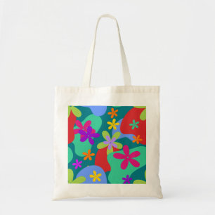 Retro Flowers seamless pattern colored Tote Bag