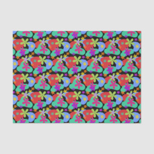 Retro Flowers seamless pattern coloured Tissue Paper