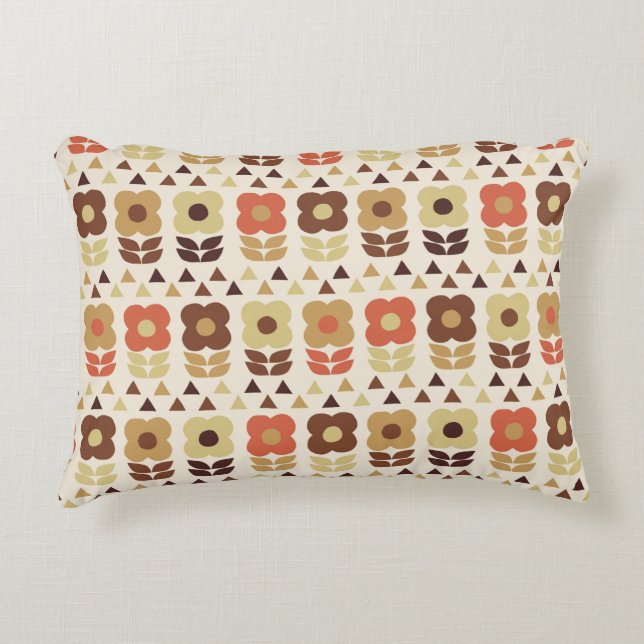 Retro flowers seamless pattern decorative cushion (Front)