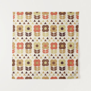 Retro flowers seamless pattern tapestry