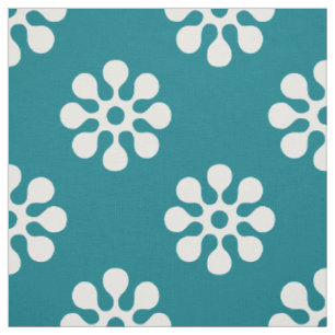 Retro Flowers seamless pattern white Fabric