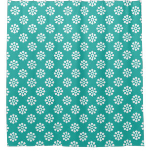 Retro Flowers seamless pattern white Shower Curtain