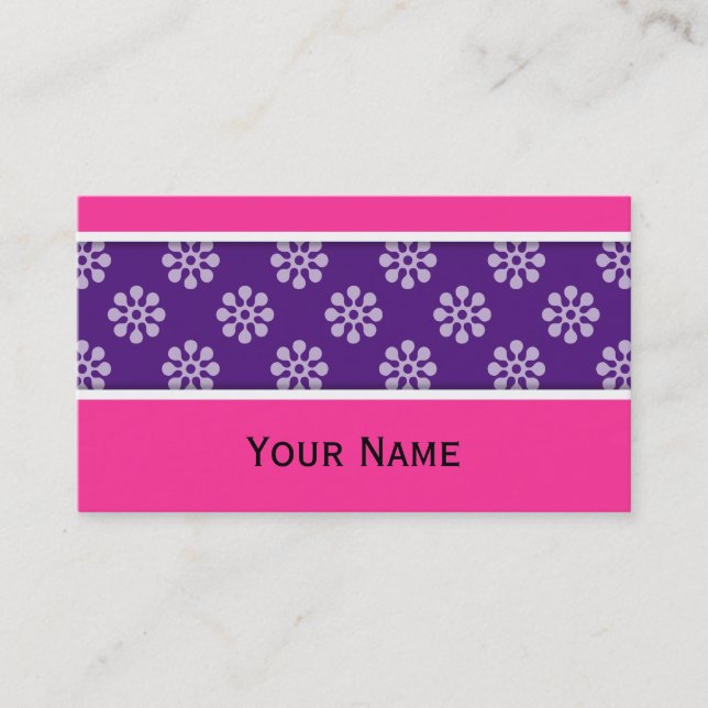 Retro Flowers seamless pattern white transparent Business Card (Front)