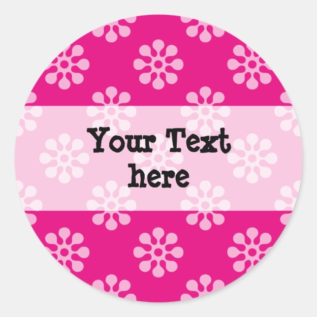 Retro Flowers seamless pattern white transparent Classic Round Sticker (Front)