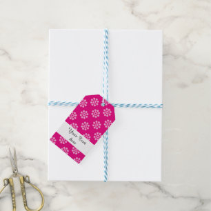 Retro Flowers seamless pattern white transparent Gift Tags