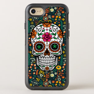 Retro Flowers & Sugar Skull Illustration OtterBox Symmetry iPhone 8/7 Case