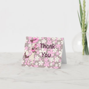 Retro Flowers Thank You Notecard (Pink CA)