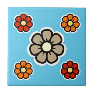 Retro Flowers Tile