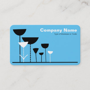Retro Flowers v2 - Sky Blue Business Card