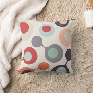 Retro Fluid Shapes Geometric Cushion