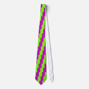 Retro Fluoro Lime-Green & Purple Collection Tie