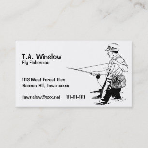 Retro Fly Fisherman Business Card